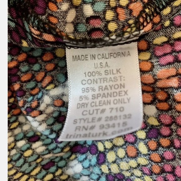 Trina Turk Mosaic Silk Multicolored Tie Dress - Size 2 - Picture 4 of 4